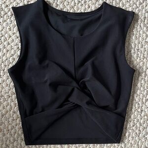 Longline twist front sports bra